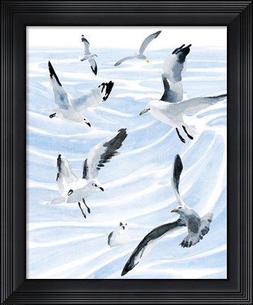Framed Seagull Soiree II Print