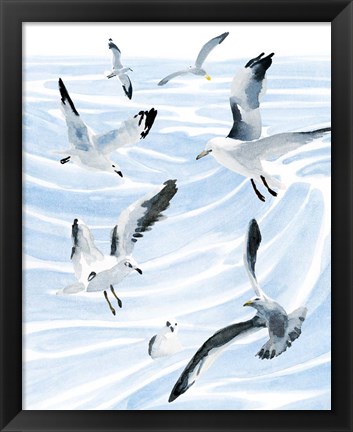 Framed Seagull Soiree II Print