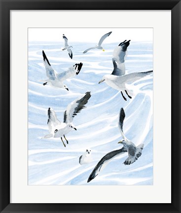 Framed Seagull Soiree II Print