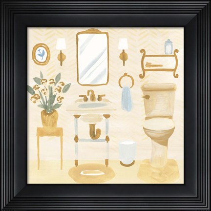 Framed Golden Bath I Print