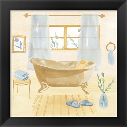 Framed Golden Bath II Print