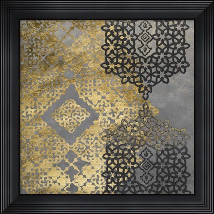 Framed Golden Filigree II Print