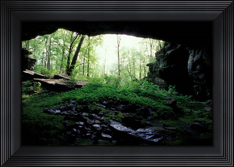 Framed Entrance to Russell Cave National Monument, Alabama Print