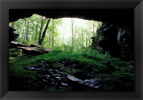 Framed Entrance to Russell Cave National Monument, Alabama Print