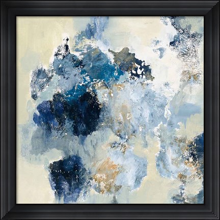 Framed Indigo Monotype Print