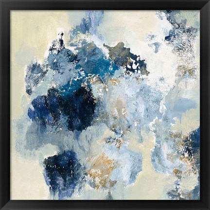 Framed Indigo Monotype Print