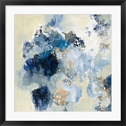 Framed Indigo Monotype Print