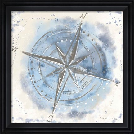 Framed Explore the World III Blue Brown Print
