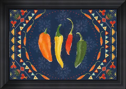 Framed Tex Mex Fiesta I Dark Print