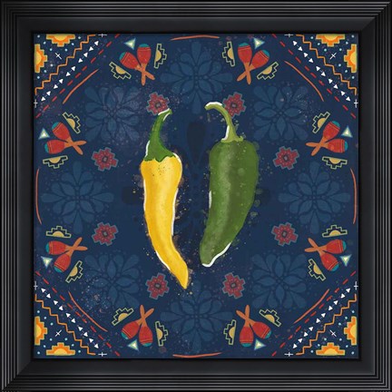 Framed Tex Mex Fiesta III Dark Print