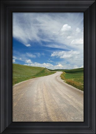 Framed Gravel Road Near Choteau Montana II Print