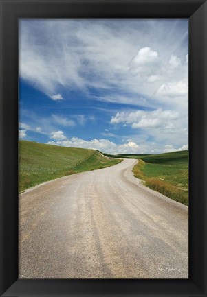 Framed Gravel Road Near Choteau Montana II Print