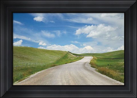 Framed Gravel Road Near Choteau Montana I Print