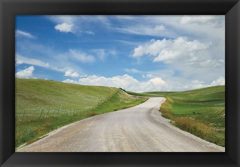 Framed Gravel Road Near Choteau Montana I Print