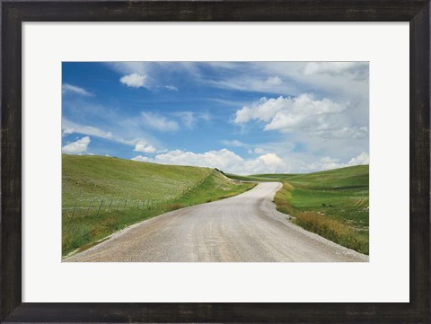 Framed Gravel Road Near Choteau Montana I Print