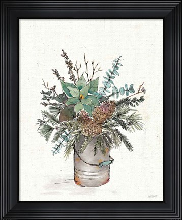 Framed Seasonal Charm Greenery II Print