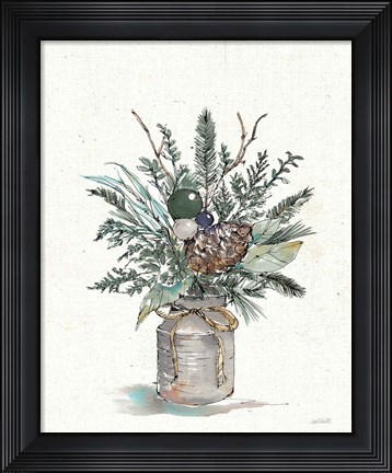 Framed Seasonal Charm Greenery I Print