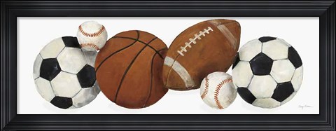 Framed Sports Border I White Crop Print