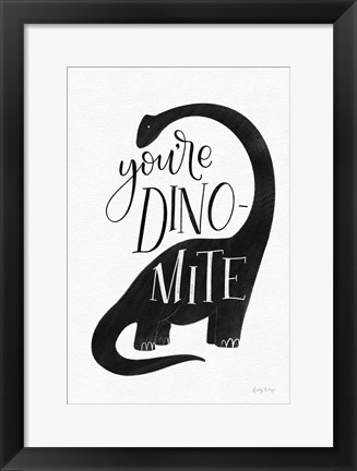 Framed Dinomite BW Print