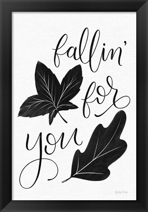 Framed Fallin For You BW Print