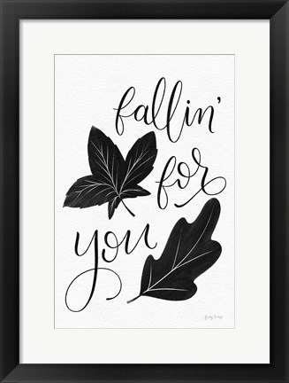 Framed Fallin For You BW Print