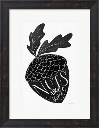 Framed Nuts About You BW Print