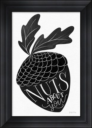 Framed Nuts About You BW Print