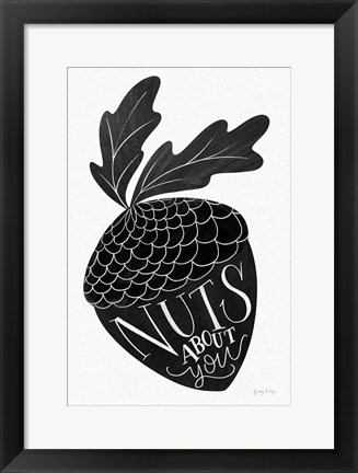 Framed Nuts About You BW Print