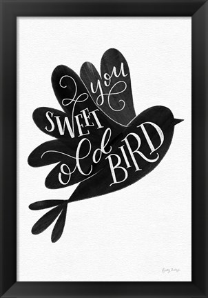 Framed Sweet Old Bird BW Print