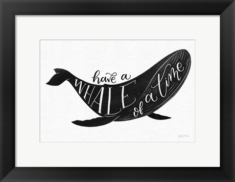 Framed Whale of a Time BW Print