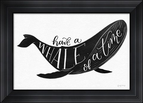 Framed Whale of a Time BW Print