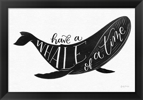 Framed Whale of a Time BW Print