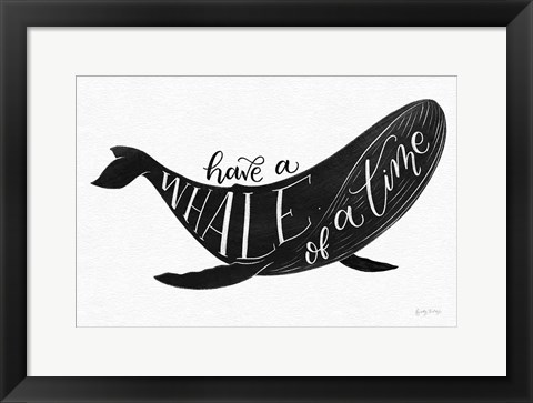 Framed Whale of a Time BW Print