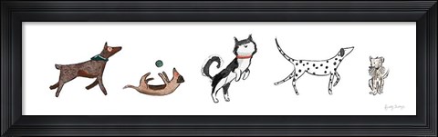 Framed Playful Pets Dogs III Print