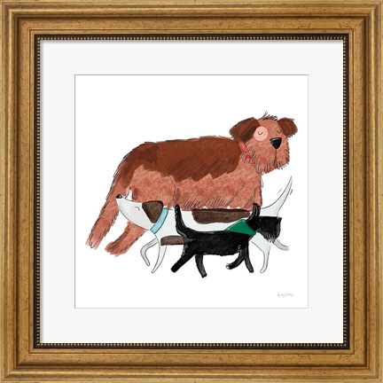 Framed Playful Pets Dogs II Print