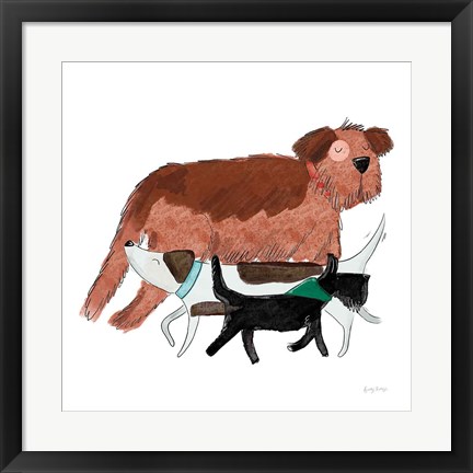 Framed Playful Pets Dogs II Print