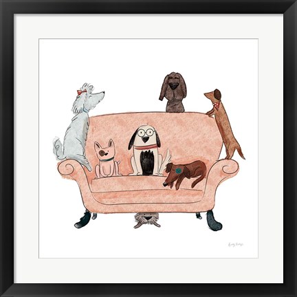 Framed Playful Pets Dogs I Print