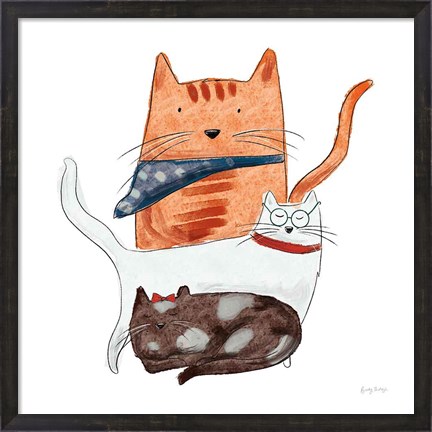 Framed Playful Pets Cats II Print