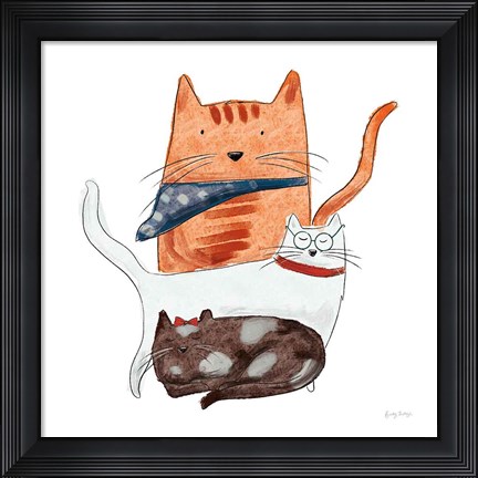 Framed Playful Pets Cats II Print
