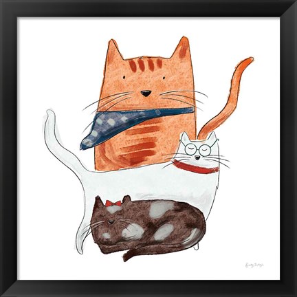 Framed Playful Pets Cats II Print