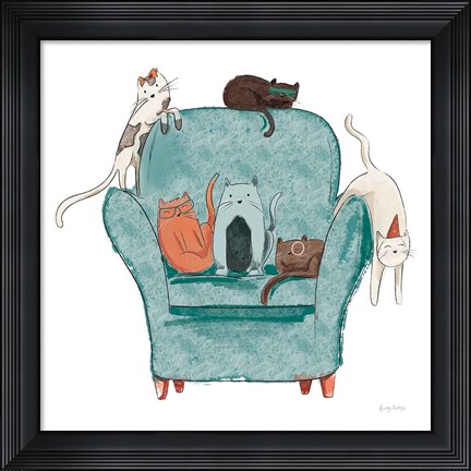 Framed Playful Pets Cats I Print