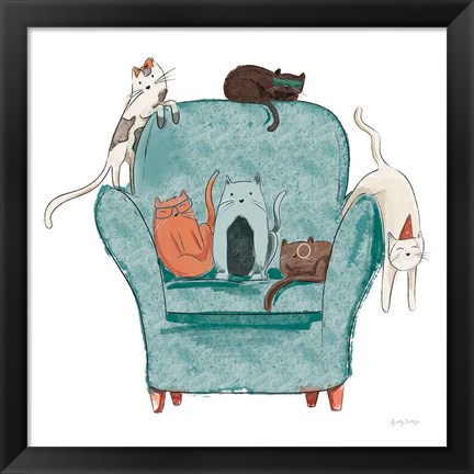 Framed Playful Pets Cats I Print