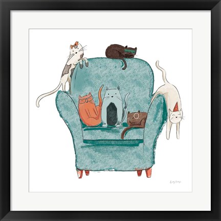 Framed Playful Pets Cats I Print