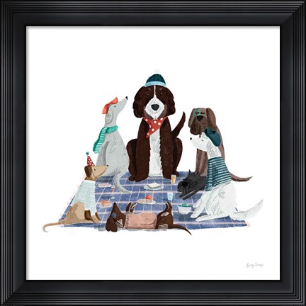 Framed Picnic Pets Dogs I Print