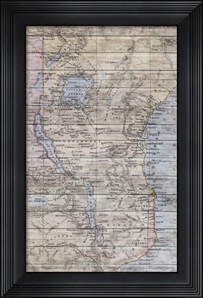 Framed Old Map Africa Print