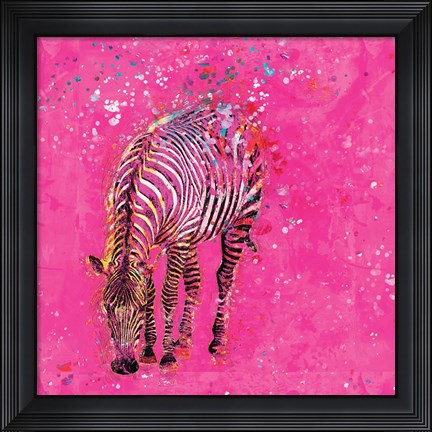 Framed Crazy Zebra I Print