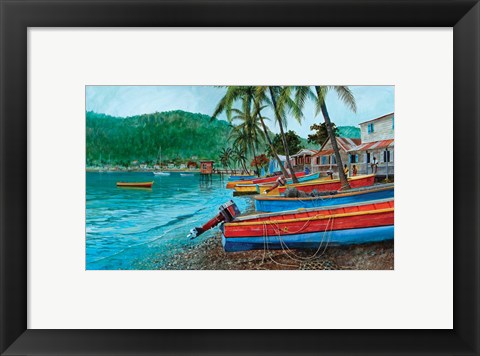 Framed St. Lucia Fishing Fleet Print