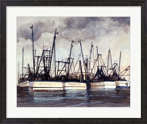 Framed Rachael B Shrimpboats Print