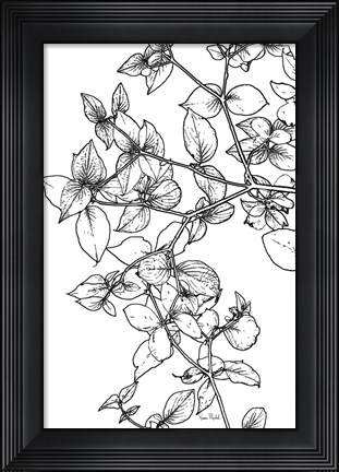 Framed Leafy BW Print
