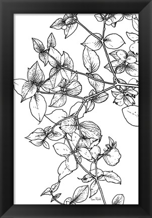 Framed Leafy BW Print